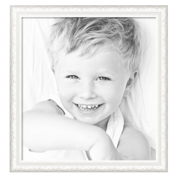 ArtToFrames 31" x 33" Majestic White Picture Frame, 31x33 inch Silver Wood Poster Frame (WOM-5198), Pack