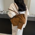 thumbnail image 4 of SPEKSEE Women Suede Shoulder Bag with Inner Pocket Tote Bag with Zipper Solid Color Satchel Bag for Work Travel, 4 of 18