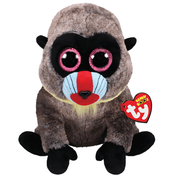 Ty Beanie Boos - Wasabi the Grey Baboon  – Medium (9")  – Glitter Eyes  - Stuffed Animal