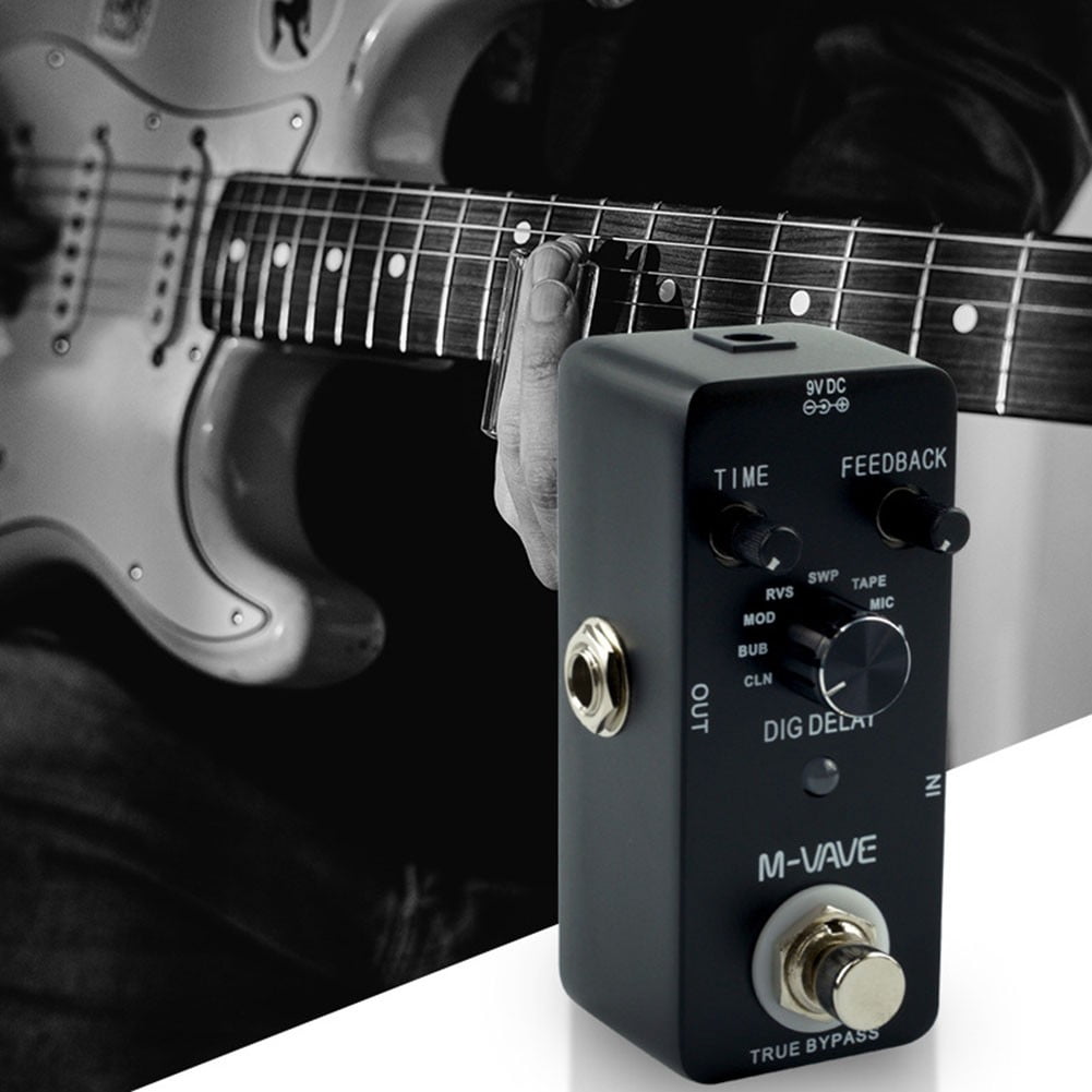 Gerich Professional M-VAVE DIG DELAY Digital Guitar Effect Pedal 9 Delay Effects with 2 Control Knobs Guitar Effect Pedal for E-Guitars
