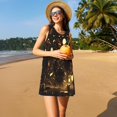 thumbnail image 3 of Fotbe Classical Golden Casino Vestido de Verano sin Mangas para Mujer – Vestido Midi Línea A, Estilo Camiseta Floral, Vestido Playero Casual y Fluido, 3 of 7
