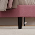 thumbnail image 4 of 4 EVER WINNER Twin Size Bed Frame, Upholstered Platform Bed Frame with Headboard, Pink Twin Bed Frame, No Box Spring Needed, Pink, 4 of 7