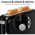 thumbnail image 4 of 2-Slice Slim Toaster, 6 Shade Settings with Cancel, Reheat & Defrost, 10" Long Slot, Auto Shut off, Removable Crumb Tray, Black, 4 of 8