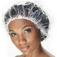 thumbnail image 1 of Disposable Shower Caps 100PCS, Bath Caps Individually Wrapped Larger Thicker Plastic Hair Bath Caps, Waterproof Shower Cap for Women Men, Spa, Hair Salon, Home Use, 1 of 7