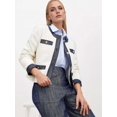 thumbnail image 2 of Tweed Jacket with Gold Button Details (S, White), 2 of 5
