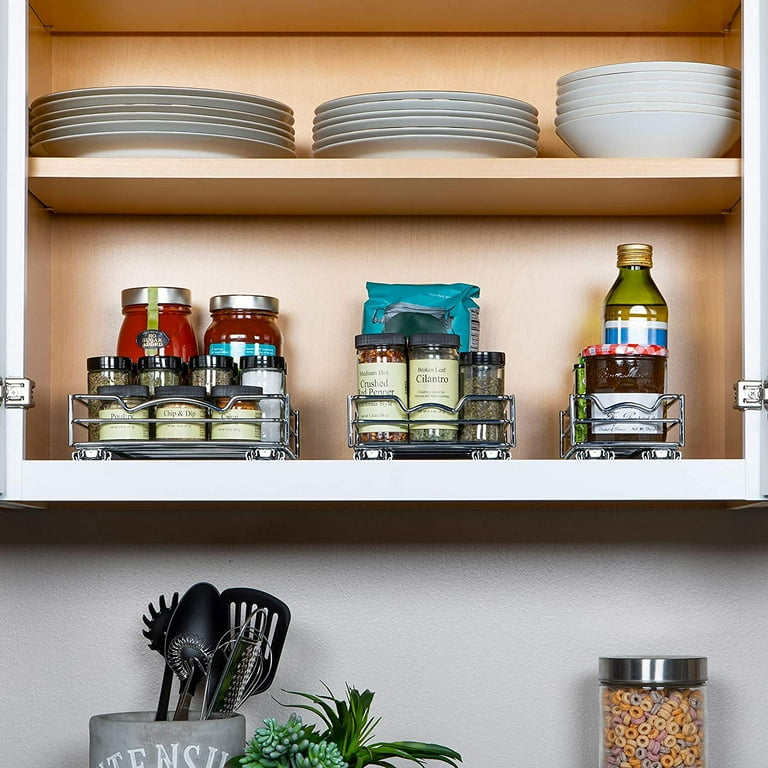 HOLDN' STORAGE Spice Rack Organizer for Cabinet Metal Pull-Out