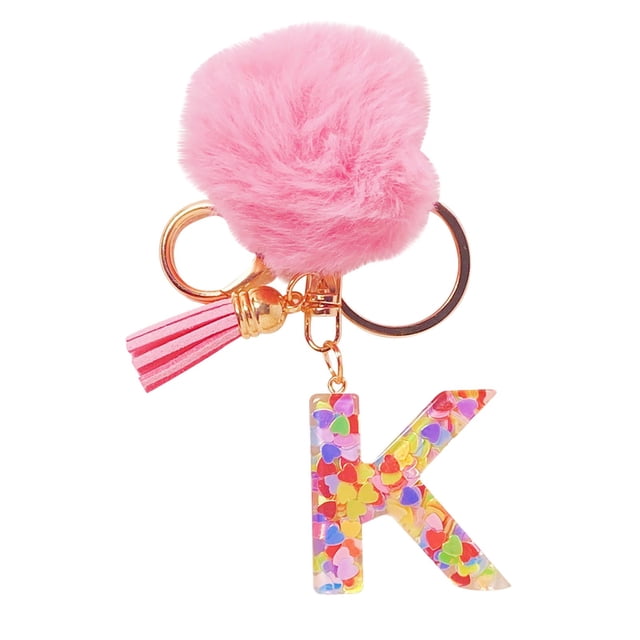 K Alphabet Letter Keychain Personalized Initial Charm Gift Item Cute Style Secure Fastener And Plastic Material For Special Occasions, Gift Giving And Daily Use 2.5X1.5X0.3In 0.1Lb