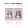 thumbnail image 6 of KISSMODA Women Button Up Plaid Shirt Jacket Thick Short Shacket Coat Vintage Blouse Top Outwear with Pocket, 6 of 8