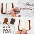 thumbnail image 5 of 4Pcs 2 Colors 1.7 x 1.9inch Mini Travelers Notebook Genuine Leather Cover Strap Refillable Personalized Tiny Travel Journal Blank Pocket Diary Brown, 5 of 6