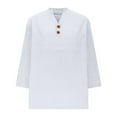 thumbnail image 5 of Summer Lightweight Tops for Women, Trendy 3/4 Sleeve V Neck Eyelet Shirts, Dressy Casual Loose Vacation Tunic Blouses White XXL, 5 of 6