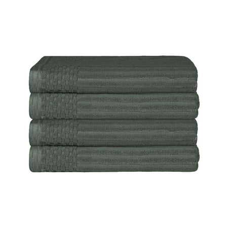 Superior Ribbed Cotton Ultra-Absorbent 4-Piece Pine Bath Towel Set