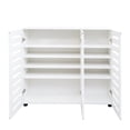 thumbnail image 3 of Pusnapku 5-Tier Shoe Cabinet, 44"Wood Entryway Storage Cabinet with 2 Louvered Doors,Adjustable Shelves, Narrow Shoe Organizer for Living Room,Hallway, 3 of 9
