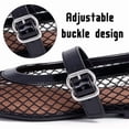 thumbnail image 4 of CHICVOMEY Mesh Shoes for Women Breathable Ballet Flats with Buckle Fashion Fishnet Flats for Women Casual Work Fashion Flats, 4 of 9