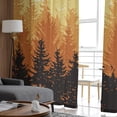 thumbnail image 4 of Forest Fall,Semi Sheer Curtains 84 Inch Length 2 Panels Set,Vintage Mountain Wood-land Foggy Tree Orange Sheer Kitchen Curtain Privacy Voile Window Curtain for Living Room Bedroom Rod Pocket Drapes, 4 of 7