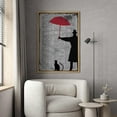 thumbnail image 2 of Wall26 Framed Canvas Print Wall Art Newspaper Umbrella & Cat & Getleman Graffiti & Street Art 80s Urban Architecture Cityscape Grunge Dark Modern Art Decorative for Bedroom/Office - 16"x24" Natural, 2 of 5