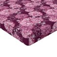 thumbnail image 4 of Ambesonne Floral Design Fitted Sheet, Delicate Blooms Print, Queen Size, Dark Magenta Pastel Pink, 4 of 5