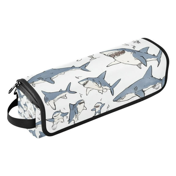 Hair Tools Travel Bag with Removable Heat Resistant Mat for Straighteners, Curling Iron and Haircare Accessories Blue Shark with White Belly