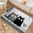 thumbnail image 3 of 1pc Two Cats in the Rain Absorbent Non-Slip Bathroom Thickened Flannel Rug Decor,Soft,Quick Drying,Suitable For Indoor/outdoor Use,Bathrooms,Bedrooms,Kitchens,Terrace,Laundry Rooms,16"x24", 3 of 9