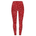 thumbnail image 5 of QATAINLAV Womens Sequin Leggings High Waisted Stretch Sparkly Print Yoga Pants Milk Silk Soft Workout Tights Slim Fit Bottoms Trousers Red M Deal of The Day Prime Today, 5 of 7