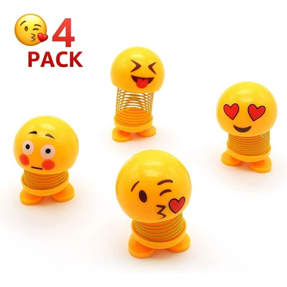 Adorable bobblehead doll, funny smiley bouncing toy for car interior accessories