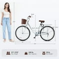 thumbnail image 6 of Viribus Women's Comfort Bike 26 inch Beach & City Cruiser Bicycle with Basket Rack White, 6 of 8