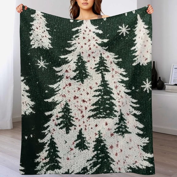 RKSupls Christmas Throw Blanket,Soft Flannel Cute Christmas Tree Blanket, Fuzzy Warm Cozy Winter Blanket for Couch Bed Home Decor,30x40 in