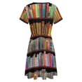 thumbnail image 5 of Bookworm Antique Book Library Vintage Book Shelf Sundress Short Sleeve Dress Summer Women Clothes Dress for Women Dresses, 5 of 7