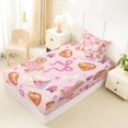 thumbnail image 4 of Homewish Valentine Dog Twin Sheets,Kawaii Pet Theme Bedding,Pink Ribbon Bow Decor,3 Pieces,1 Fitted Sheet and 1 Pillowcase, 4 of 6