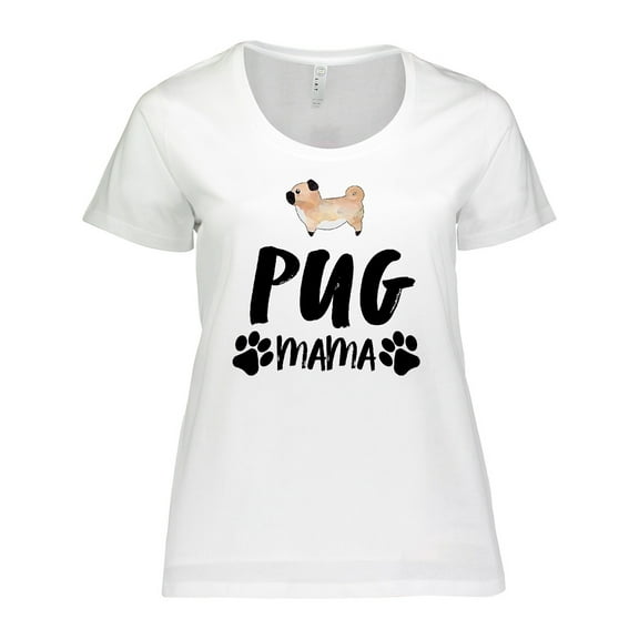 Inktastic Pug Mama with Paw Prints Women's Plus Size T-Shirt