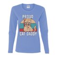 thumbnail image 3 of Proud Cat Daddy Cat Lover Womens Graphic Long Sleeve T-Shirt, Light Blue, Small, 3 of 5