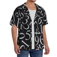 thumbnail image 2 of Fotbe Numbers Camisa Estampada de Manga Corta para Hombre, Casual de Verano, Estilo Playero, Sin Arrugas-X-Large, 2 of 5