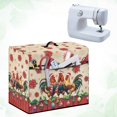 thumbnail image 4 of HELLHERO Christmas Roosters Santa Hats Sewing Machine Cover with Handle Foldable Dust Covers for Mom Wife Gifts, 4 of 9