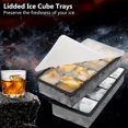 Premium Silicone Large Ice Cube Trays with Lid 2 Inch Square, 8 Big