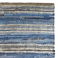 thumbnail image 2 of Fabstyles Indigo Recycled Denim & Leather Rug for Living Room, Hallway, Patio, 2 of 6