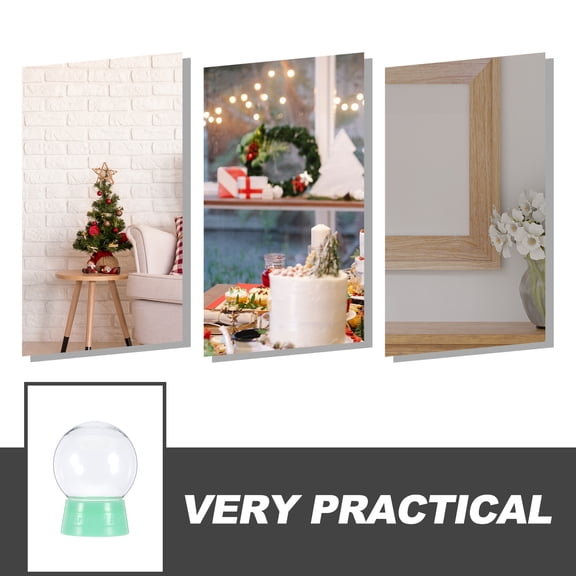 KONTONTY 6-Pack Clear Plastic Snow Globe Spheres for Crafting, Holiday Decoration, and Projects