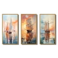 thumbnail image 2 of Designart "Minimalism Sailboat flow IX" Nautical & Beach Framed Wall Art Set Of 3 - Multi-Color Boat Sailing Frame Canvas Set For Living Room Decor, 2 of 6