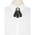 thumbnail image 4 of INSPIRE CHIC Rhinestone Pre-Tied Ribbon Brooch Bow Tie Pin Collar Bow for Women Black One Size, 4 of 4