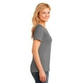 thumbnail image 3 of Port & Company Ladies Core Cotton V Neck Tee-S (Medium Grey), 3 of 6