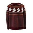 thumbnail image 5 of Lolmot Halloween Knitted Sweater for Women Ghost Pattern Long Sleeve Fair Isle Pullovers Fall Winter Pullover Sweater, 5 of 5