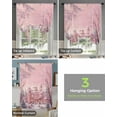 thumbnail image 4 of Pink Christmas Village Tie Up Curtains for Window, Snowflake Fantasy House Xmas Tree Thermal Insulted Balloon Shade Adjustable Rod Pocket Curtains Valance Panels for Kitchen Bathroom Café 42 x 45, 4 of 7