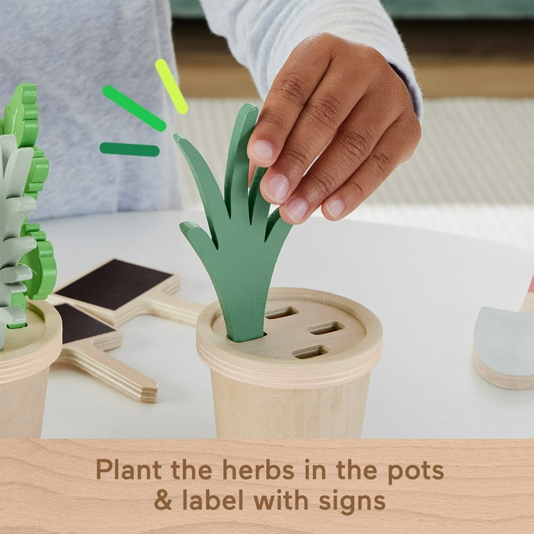 Fisher-Price Wooden Herb Garden and Tools Playset, 12 Wood Pieces