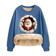 thumbnail image 2 of Women's Plus Size Christmas Printed Sweatshirt Long Sleeve Round Neck Fleece Lined Warm Holiday Party Wear Casual Pullover, 2 of 9