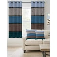 thumbnail image 2 of Fsddascl Blue Wooden Blackout Curtains for Bedroom/Living Room, Thermal Insulated Kitchen Curtains, Grey Stripe Gradient Country Rustic Grain Grommet Darkening Window Treatment Drapes 42"x63"x2, 2 of 8
