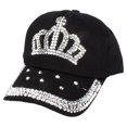 thumbnail image 1 of Qarigey Gorra deportiva simple y elegante dentro o fuera de servicio ropa informal sombrero de diamantes de imitación gorra de béisbol Sombreros negro, 1 of 6