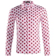 thumbnail image 2 of Camisa de Manga Larga Con Estampado de Lunares Para Hombre Camisa Informal Formal Con Botones Odeerbi ODB-6, 2 of 6
