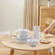 thumbnail image 5 of Juego de vajilla de 16 piezas, con cuencos, platos y vasos de plástico en colores sólidos, resistente a caídas para uso diario, ideal para familias y comidas diarias en casa. Aestivo | Blanco, 5 of 7