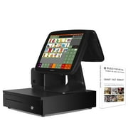 ZHONGJI A3D Cash Register POS System 15-inch Touch Screen 11.6-inch Customer-Facing Display for Small to Medium-Sized Retailers