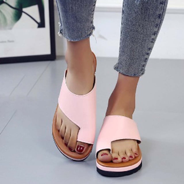 Nuevos zapatos de mujer de talla grande de verano, pantuflas de cuero, sandalias huecas