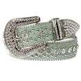 thumbnail image 2 of Women's Western Cowgirl Alligator Rhinestone Studded Leather Belt, 2 of 4