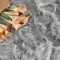 thumbnail image 5 of FUDAKUNA Gray Fluffy Area Rug Oval 24" x 36" Soft Plush Absorbent Faux Sheepskin Non Slip Backing Floor Mats Chair Sofa Cushion, 5 of 8